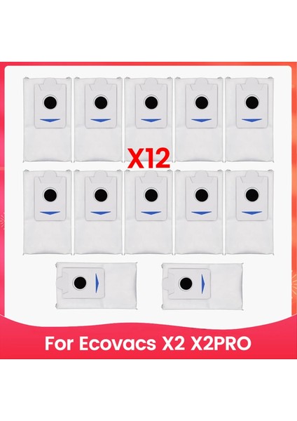 Ecovacs X2 X2PRO Elektrikli Süpürge Aksesuarları Için 12 Adet Elektrikli Süpürge Toz Torbası Aksesuarları Yedek Toz Torbası (Yurt Dışından)
