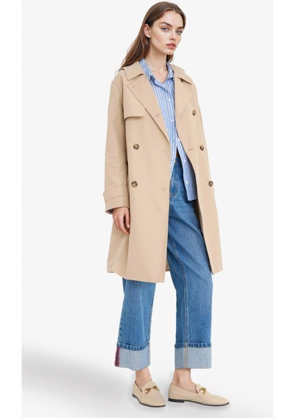 Regular Fit Kemerli Cepli Trençkot