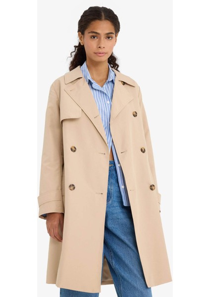 Regular Fit Kemerli Cepli Trençkot