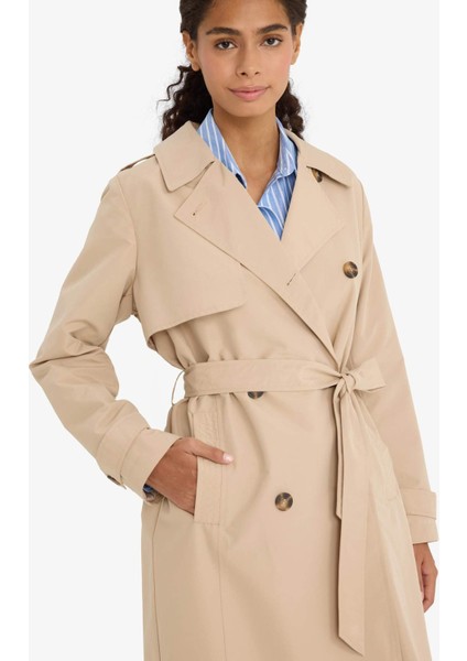 Regular Fit Kemerli Cepli Trençkot