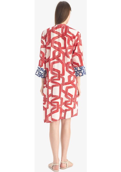 Regular Fit Desenli Plaj Elbisesi D0452AX25SM