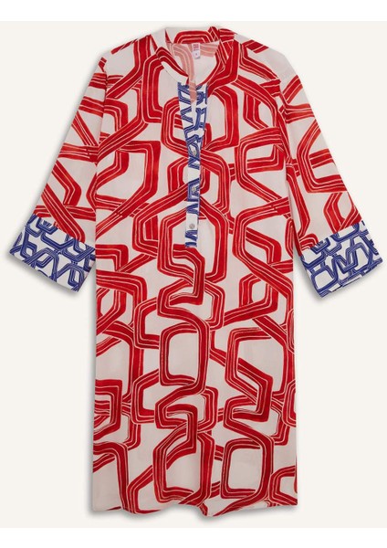 Regular Fit Desenli Plaj Elbisesi D0452AX25SM