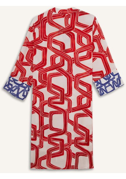 Regular Fit Desenli Plaj Elbisesi D0452AX25SM