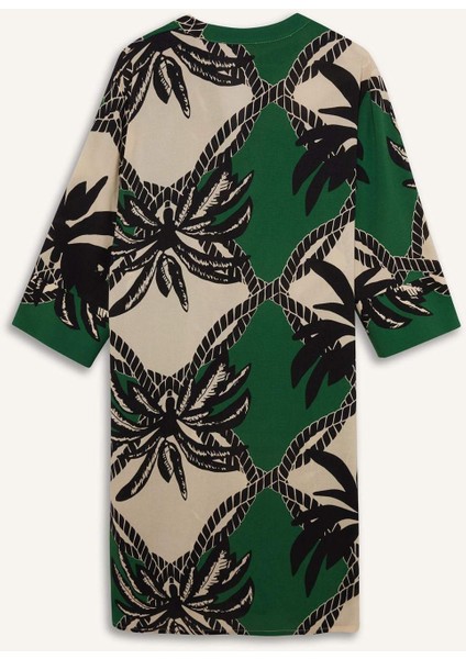 Regular Fit Desenli Plaj Elbisesi D0452AX25SM