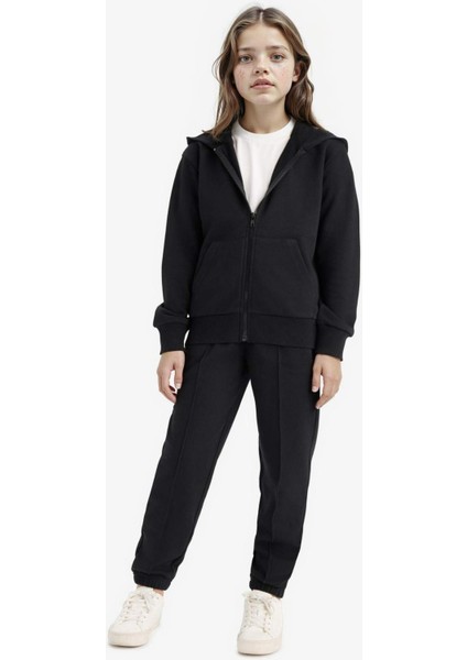 Kız Çocuk Beli Lastikli Basic Düz Okul Jogger Eşofman Altı