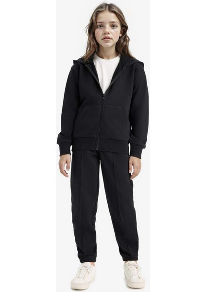 Kız Çocuk Beli Lastikli Basic Düz Okul Jogger Eşofman Altı