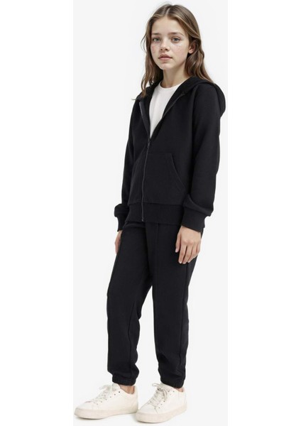 Kız Çocuk Beli Lastikli Basic Düz Okul Jogger Eşofman Altı