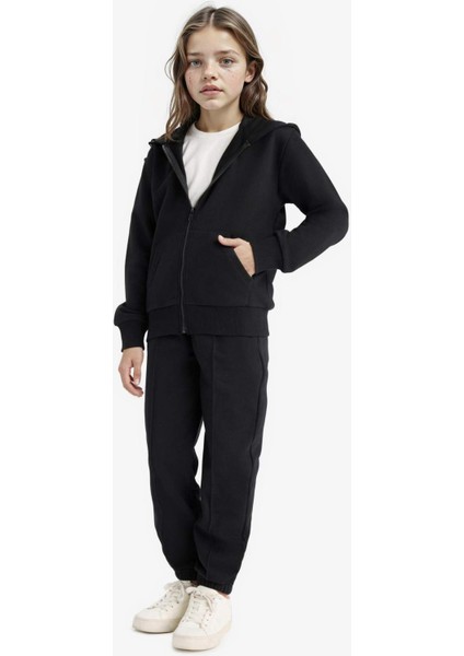 Kız Çocuk Beli Lastikli Basic Düz Okul Jogger Eşofman Altı