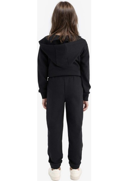 Kız Çocuk Beli Lastikli Basic Düz Okul Jogger Eşofman Altı