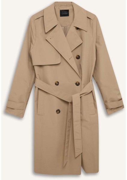 Regular Fit Kemerli Cepli Trençkot E8578AX25AU