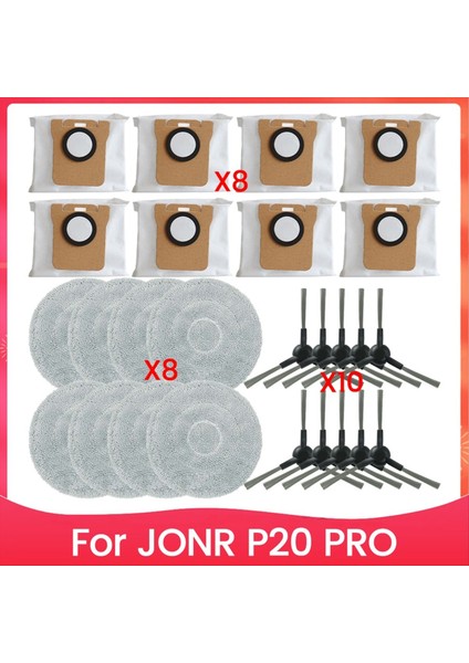Jonr P20 Pro Robot Süpürge Yan Fırça Paspas Bezi Toz Torbaları Ev Temizlik Yedek Aksesuarları Parçaları (Yurt Dışından)