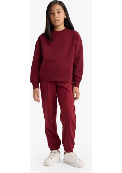 Kız Çocuk Beli Lastikli Basic Düz Okul Jogger Eşofman Altı X9036A625AU