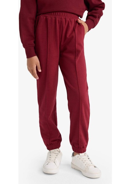Kız Çocuk Beli Lastikli Basic Düz Okul Jogger Eşofman Altı X9036A625AU