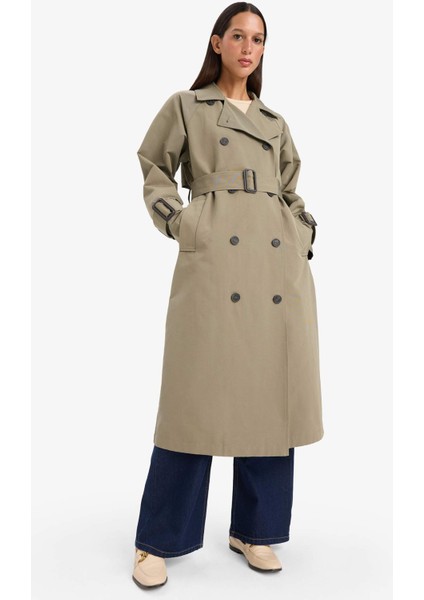 Regular Fit Kemerli Uzun Trençkot