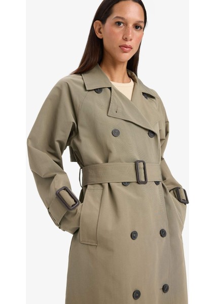 Regular Fit Kemerli Uzun Trençkot