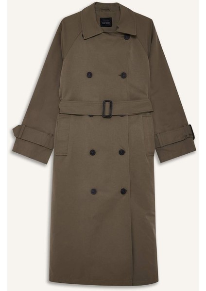 Regular Fit Kemerli Uzun Trençkot