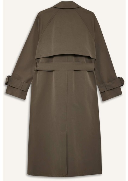 Regular Fit Kemerli Uzun Trençkot