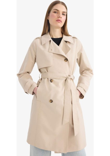 Regular Fit Kemerli Cepli Trençkot E8578AX25AU