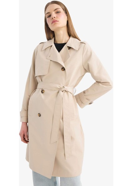 Regular Fit Kemerli Cepli Trençkot E8578AX25AU