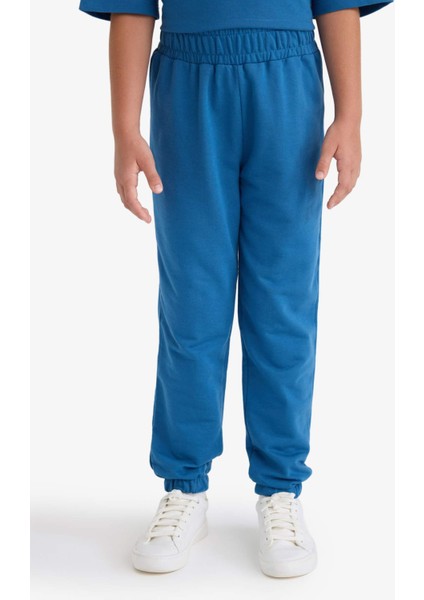 Kız Çocuk 2'li Takım Baskılı Kısa Kollu Tişört Beli Lastikli Eşofman Altı E6414A825AU