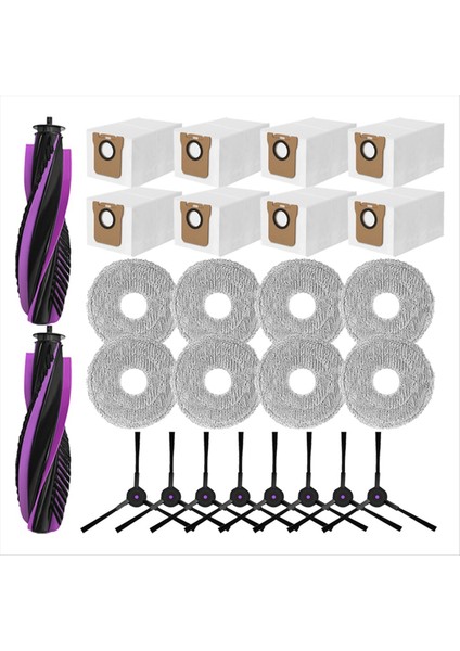 Jonr P20 Pro Robot Süpürge Yedek Aksesuarları Için 26 Adet Ana Yan Fırça Paspas Bezi Toz Torbası (Yurt Dışından)