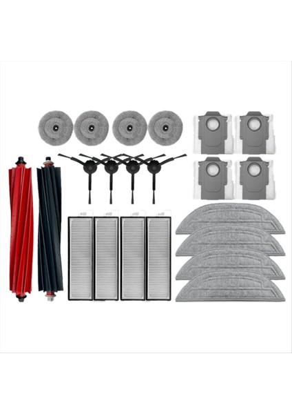 S8 Maxv Ultra Robot Vakum Yedek Parçaları Ana Yan Fırçalar Paspas Bezi Hepa Filtreler Toz Torbaları Aksesuarları (Yurt Dışından)