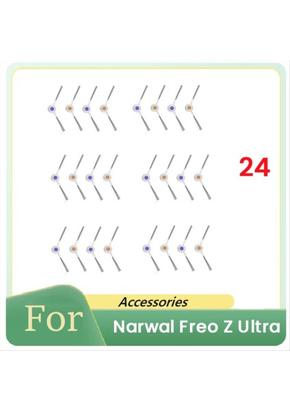 Narwal Freo Z Ultra Robot Süpürge Parçalarının Değiştirilmesi Için 24 Adet Yan Fırça Temizleme (Yurt Dışından)