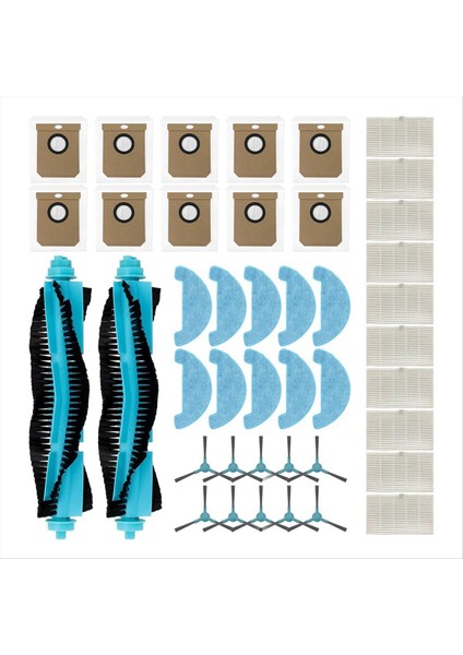 Midea S5 Plus / Cecotec Conga 2299 Ultra Home X-Treme Genesis Aksesuarları Ana Yan Fırça Paspas Toz Torbası Filtresi (Yurt Dışından)