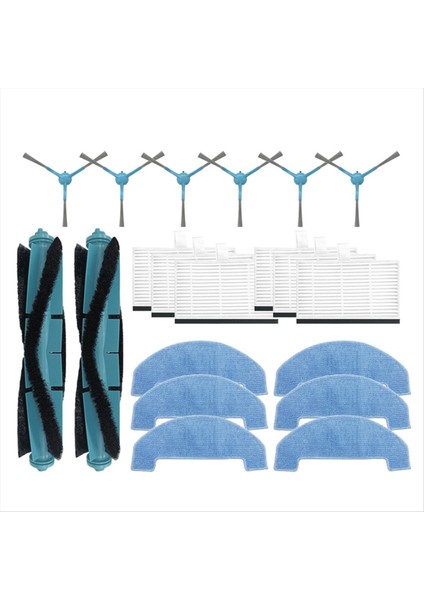 Mamibot EXVAC700 Pioneer Yedek Parça Aksesuarları Ana Yan Fırça Paspas Bezi Filtre (Yurt Dışından)