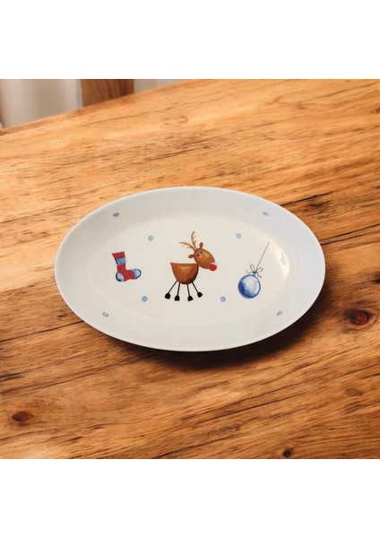 Kardan Adam, Noel Baba ve Geyik Desen Mini Sunum Tabakları 3'lü fiyatları