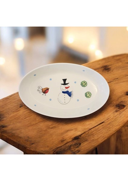 Kardan Adam, Noel Baba ve Geyik Desen Mini Sunum Tabakları 3'lü modelleri