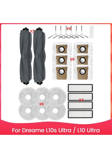 Dreame L10S Ultra / L10 Ultra Elektrikli Süpürge Ana Yan Fırça Hepa Filtre Toz Torbası Aksesuarları Için Yedek Parçalar (Yurt Dışından)