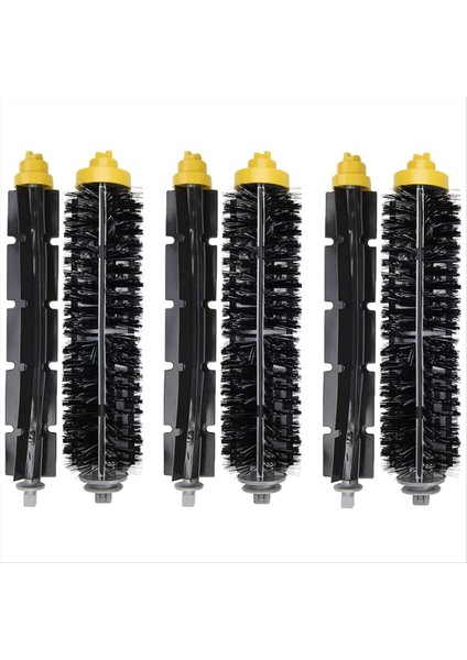 Irobot Roomba 600 ve 700 Serisi 614, 618, 630, 635, 640, 645, 650, 652 Için 3 Set Yedek Kıl ve Esnek Çırpıcı Fırça (Yurt Dışından)