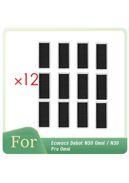 Ecovacs Debot N30 Omni / N30 Pro Omni Süpürge Aksesuarları Için 12 Adet Filtre Temel Vakum Aksesuarları (Yurt Dışından)
