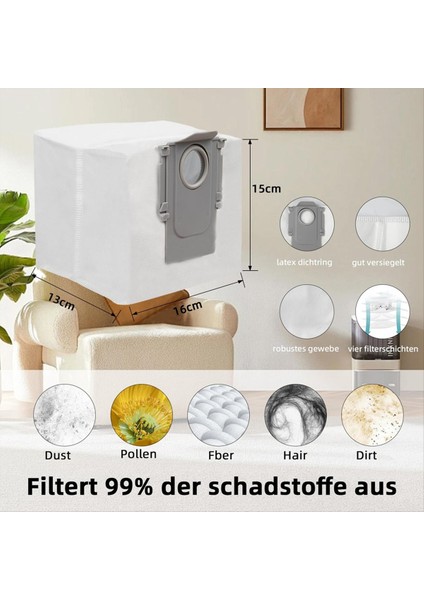 S8 Pro Ultra Robot Vakum Çift Ana Fırça Yan Fırça Hepa Filtre Paspas Bezleri Toz Torbası Yedek Parça (Yurt Dışından) modelleri