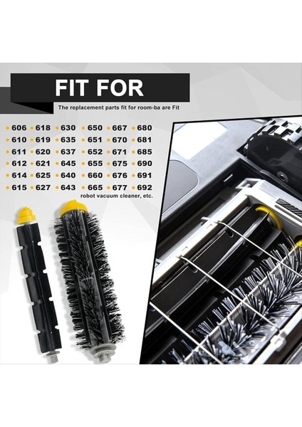Irobot Roomba 600 Serisi 660/670/680/690/6 Elektrikli Süpürge Kauçuk Fırça Hepa Filtreleri Aksesuarları (Yurt Dışından) fırsatları