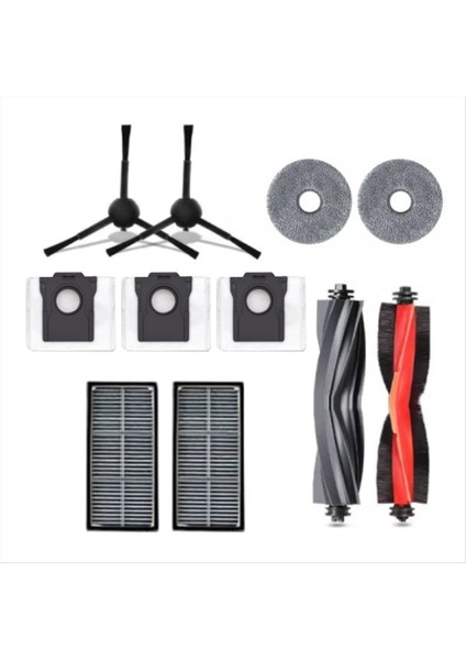 Bot X30PRO Ultra X30PRO Plus Robotlu Süpürge Için 11 Adet Yedek Parçalar Ana Yan Fırça Filtre Paspas Toz Torbası (Yurt Dışından)