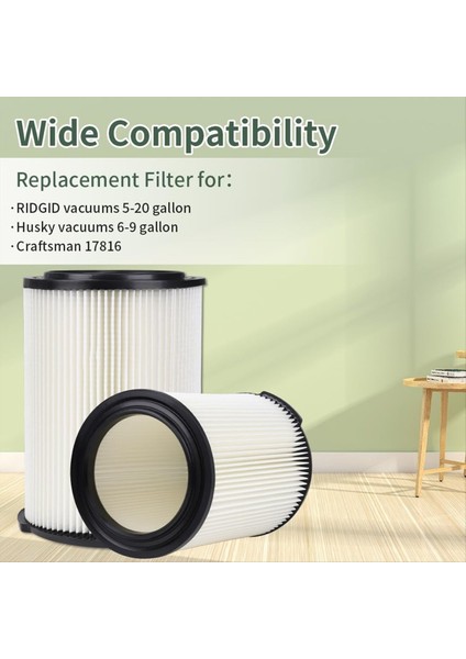 Ridgid 72947 Standart Islak Kuru Vakum 5-20 Galon, 6-9 Galon Husky Vakum Için VF4000 Yedek Filtresi Craftsman 17816 (Yurt Dışından) fiyatları