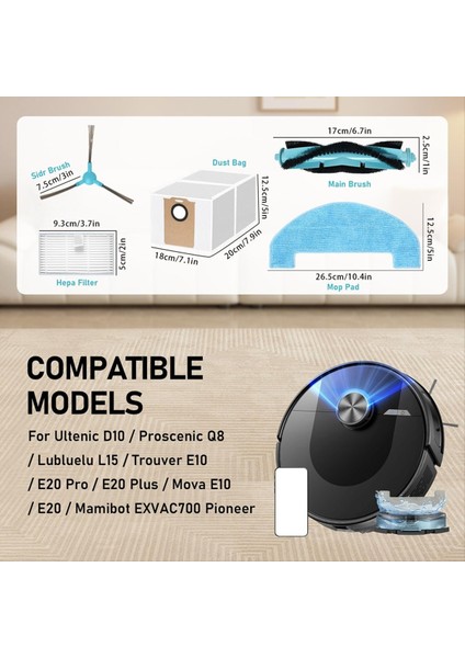 Proscenic Q8 Max/mova E20 Plus/monsga Ms1 Max/liectroux M70 Pro Elektrikli Süpürge Yedek Parçaları Için Aksesuarlar (Yurt Dışından) fiyatları