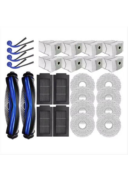 26 Adet Ecovacs Deebot T30C OMNI/T30C Pro Omni Elektrikli Süpürge Yedek Parça Vakum Fırçası Filtre Toz Torbası Paspas Bezi (Yurt Dışından)
