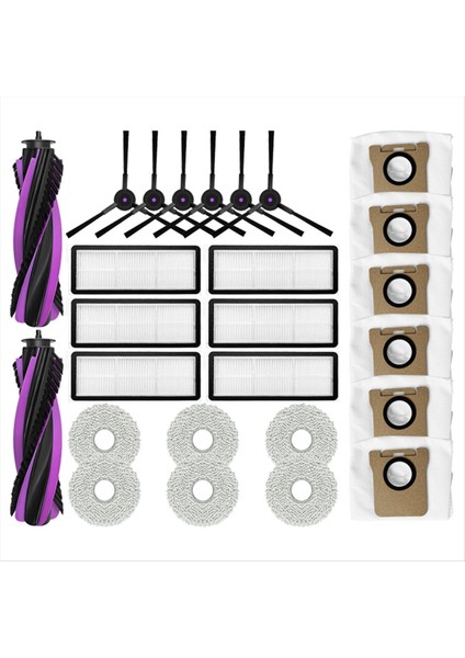 Ana Yan Fırça Hepa Filtre Paspas Bezi Toz Torbaları Jonr P20 Pro / T5 Pro Vakum Parçaları Aksesuarları Için Uyumlu (Yurt Dışından)