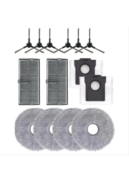 Dreame Mova E30 Için Ultra Supping Robot Vakum Temizleyici Aksesuarları Kit 6 Yan Fırça 2 Filtre 4 Mop Pad 2 Toz Çanta (Yurt Dışından)