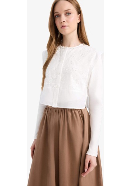 Bisiklet Yaka Bağcıklı Brode Blazer Yelek E7969AX25SM