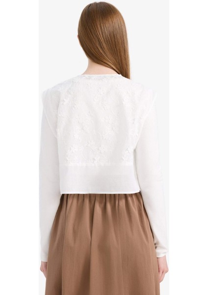 Bisiklet Yaka Bağcıklı Brode Blazer Yelek E7969AX25SM