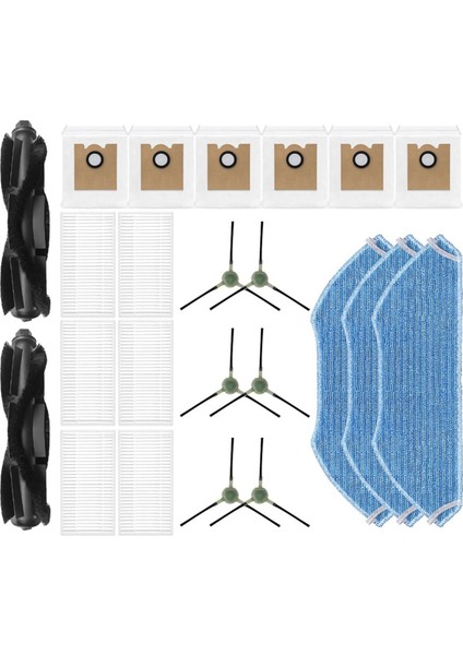 Lefant M2 Pro/ M2S Pro Için Yedek Parçalar 2 Rulo Fırça 6 Yan Fırça 6 Hepa Filtreler 3 Paspas Pedleri 6 Toz Torbası (Yurt Dışından)