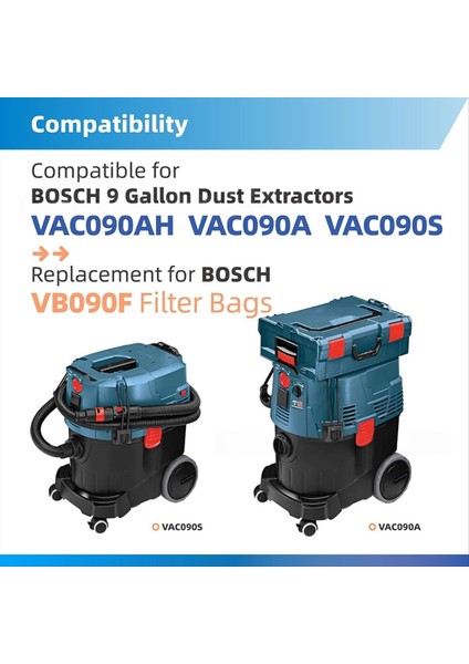 Bosch GAS35 VACO90A VACO90AH VACO90S VB090F 2607432037 Serisi Vakum Eki Için Toz Torbası Yedek Parçaları 6 Adet (Yurt Dışından) indirimleri