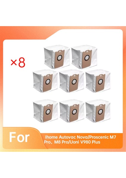 Ihome Autovac Nova Kendiliğinden Boşalan Proscenic M7 Pro M8 Pro ve Uoni V980 Plus Elektrikli Süpürgeler Için 8 Adet Toz Torbası (Yurt Dışından) fiyatları