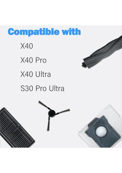 Dreame X40 ULTRA/X40 Pro Supping Robot Yedek Parçalar Kauçuk Fırça Yan Fırça Hepa Filtre Mop Bez Aksesuarları (Yurt Dışından) fiyatları