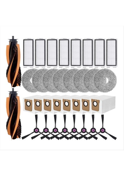 34 Adet Jonr P20 Pro/jonr T5 Pro Robotlu Süpürge Yedek Parça Ana Fırça Yan Fırça Filtre Toz Torbası Paspas Bezi (Yurt Dışından) modelleri