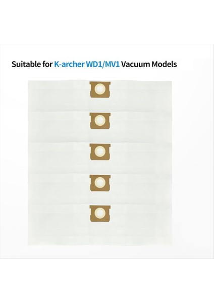 Karcher WD1/MV1/WD1S Vakum Aparatı Parçaları 2 863-297 0 5pcs Için Toz Torbası Yedek Parçaları (Yurt Dışından) fırsatları